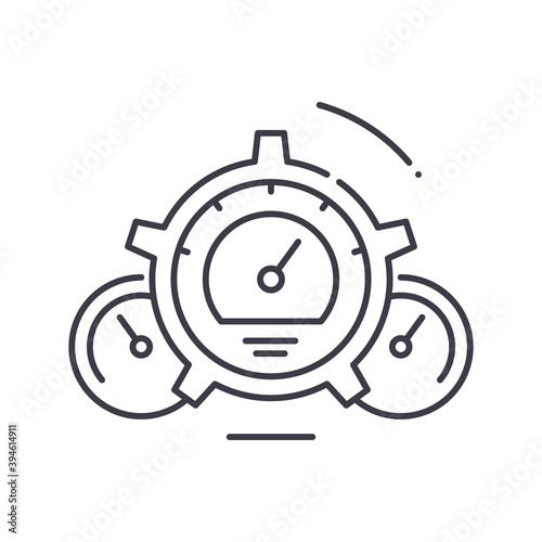 Performance icon, linear isolated illustration, thin line vector, web design sign, outline concept symbol with editable stroke on white background.