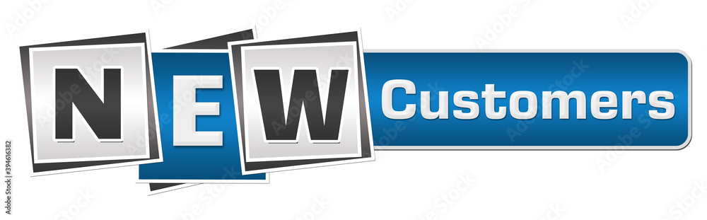 New Customers Blue Grey Squares Bar New Customers Blue Grey Squares Bar
