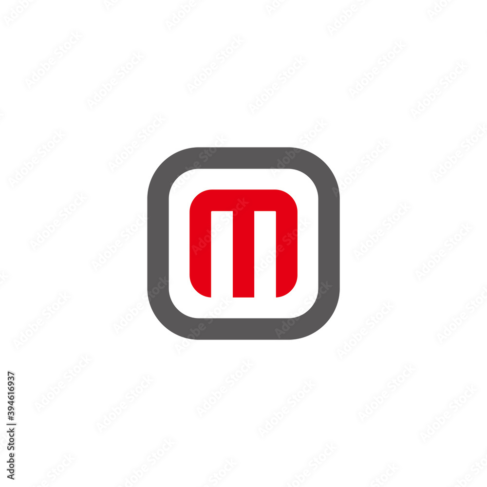 letter m square colorful geometric curve design logo vector letter m square colorful geometric curve design logo vector