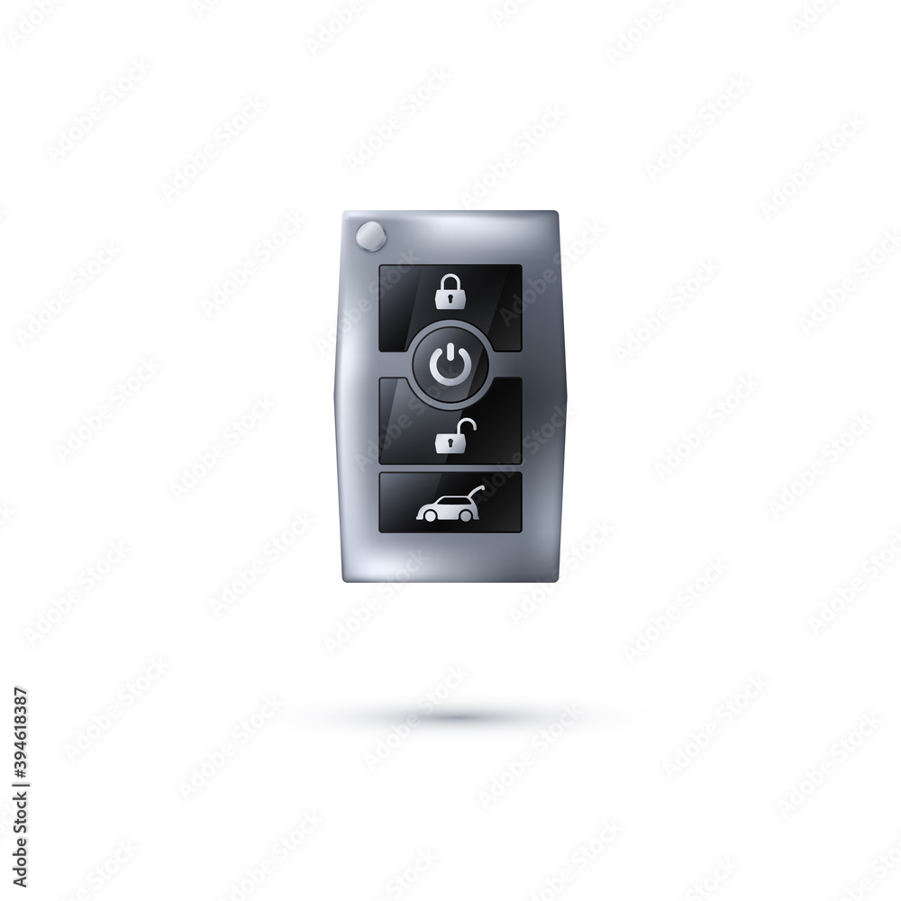 Modern realistic metallic cars key. Wireless key with control buttons. Vector Modern realistic metallic cars key. Wireless key with control buttons. Vector