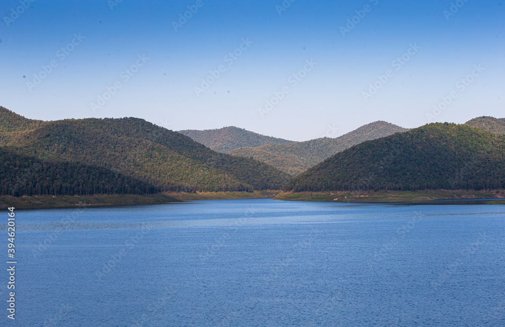 lake in the mountains in summer lake in the mountains in summer