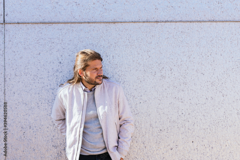 portrait of handsome blond white man