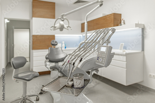 Stomatology instruments on stomatology cabinet © Grafvision