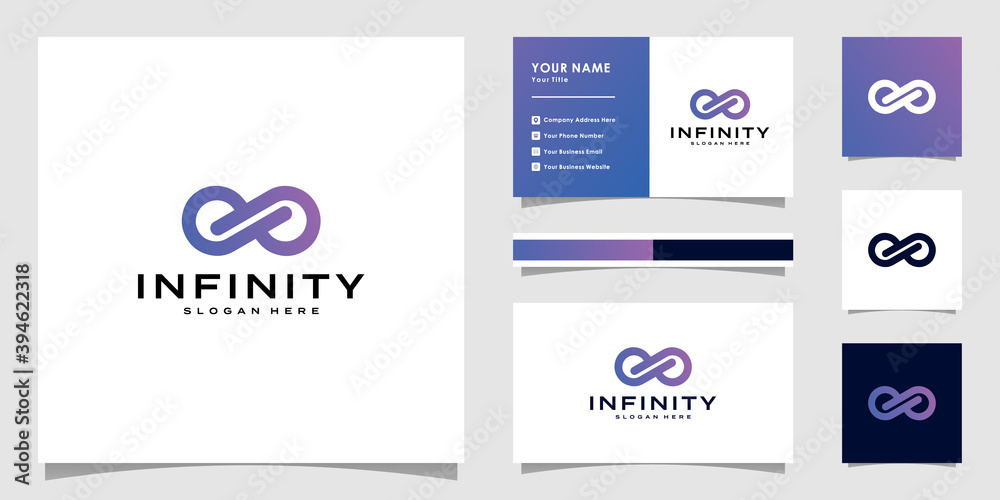 infinity logo vector with business card design
