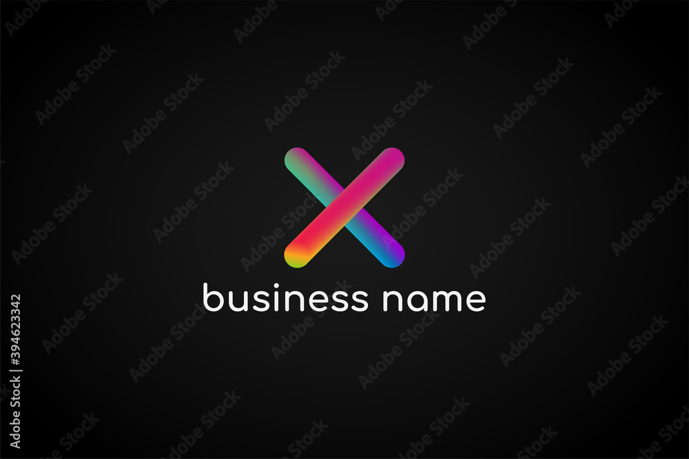 Obraz premium Colorful Alphabet Letter X Logo Template