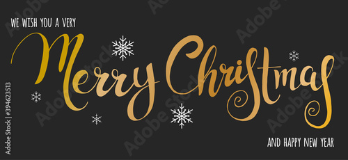 Merry Christmas and Happy new year Lettering Design. Vector illustration.