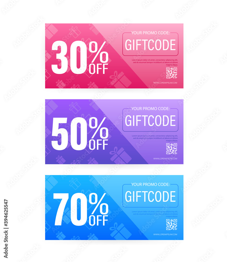 Different Modern birthday card with red giftcode for banner design. giftcode in modern style. Christmas banner. Vector design. Special offer sale template. Coupon ticket card. Different Modern birthday card with red giftcode for banner design. giftcode in modern style. Christmas banner. Vector design. Special offer sale template. Coupon ticket card.