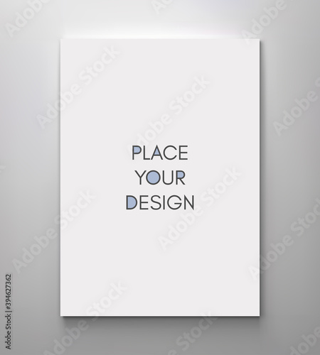 Mockup of a portrait-oriented magazine or catalogue. Blank sheet of paper. Element for advertising and promotional message. 3d vector illustration for your design.