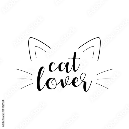 Cat lover cute vector hand drawn illustration