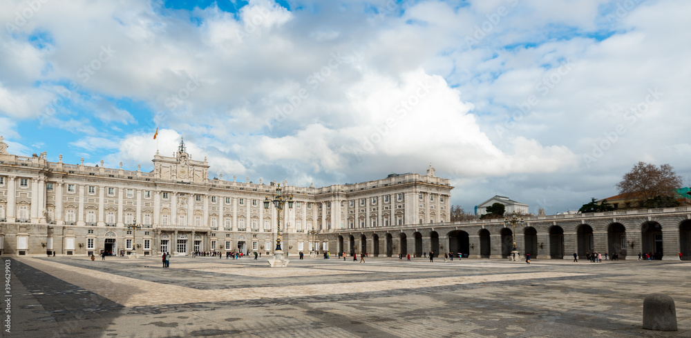 Clouds over World famous Palacio Real in Madrid