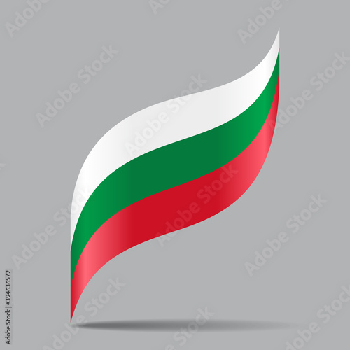 Bulgarian flag wavy abstract background. Vector illustration.