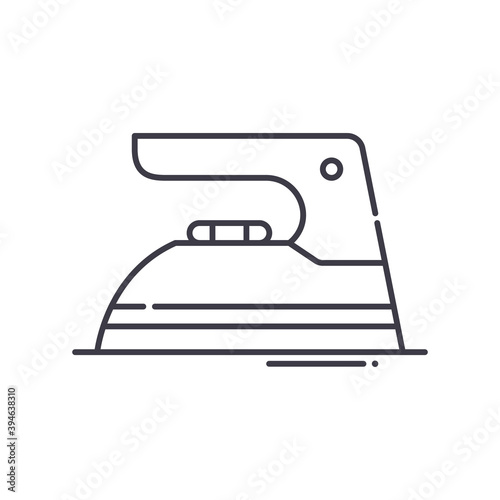 Electric iron icon, linear isolated illustration, thin line vector, web design sign, outline concept symbol with editable stroke on white background.