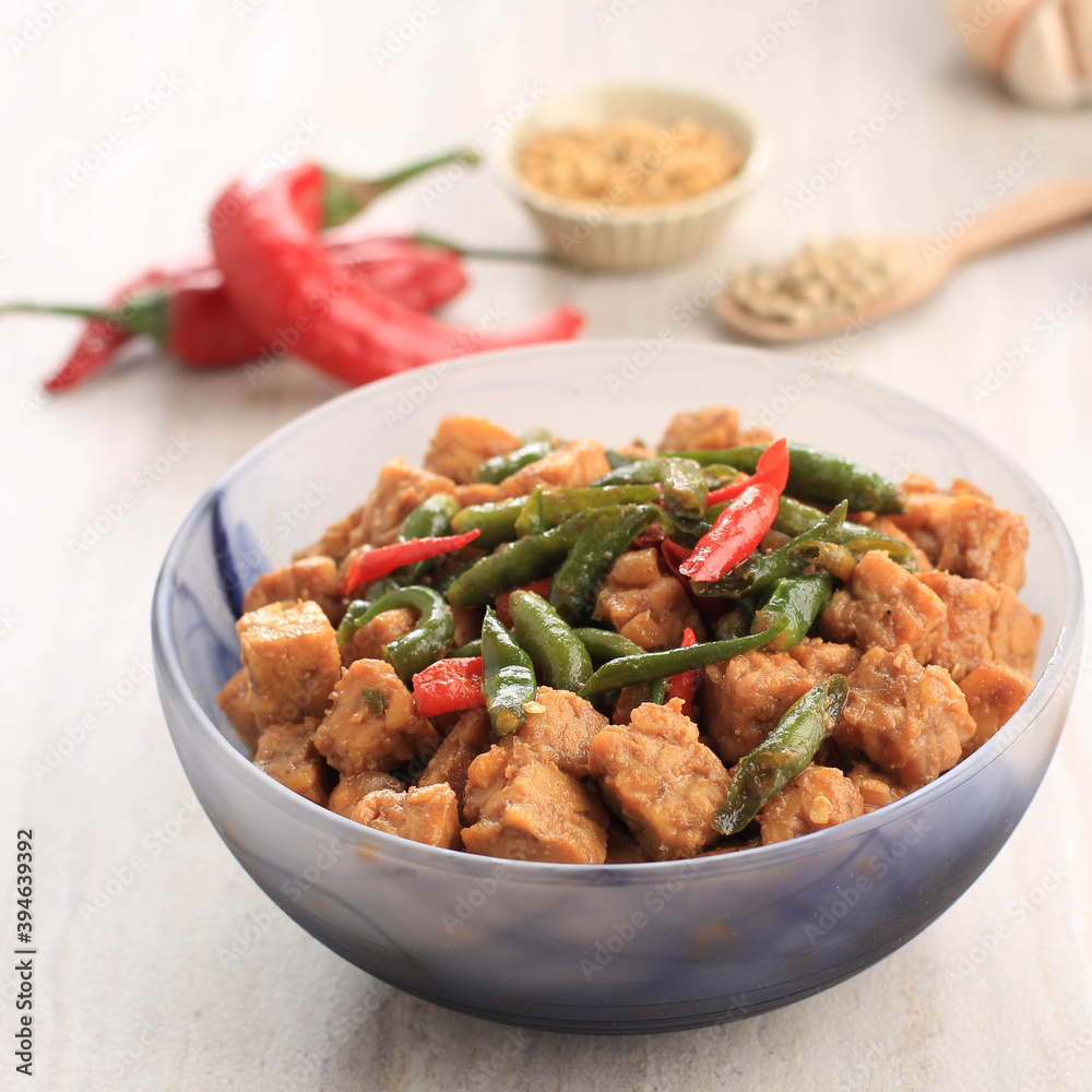 Tempe Orek or Stir Fried Tempeh, Indonesian Traditional Cuisine Made