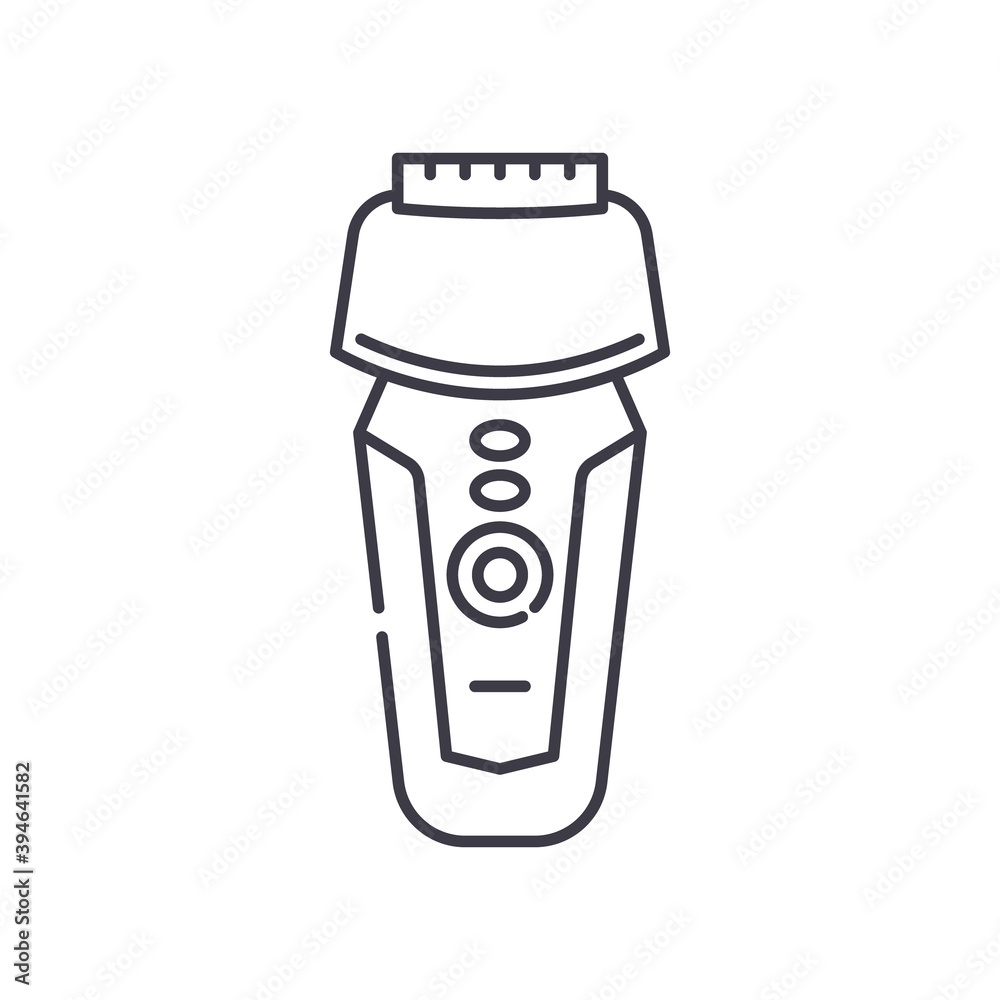 Electric shaver icon, linear isolated illustration, thin line vector, web design sign, outline concept symbol with editable stroke on white background. Electric shaver icon, linear isolated illustration, thin line vector, web design sign, outline concept symbol with editable stroke on white background.