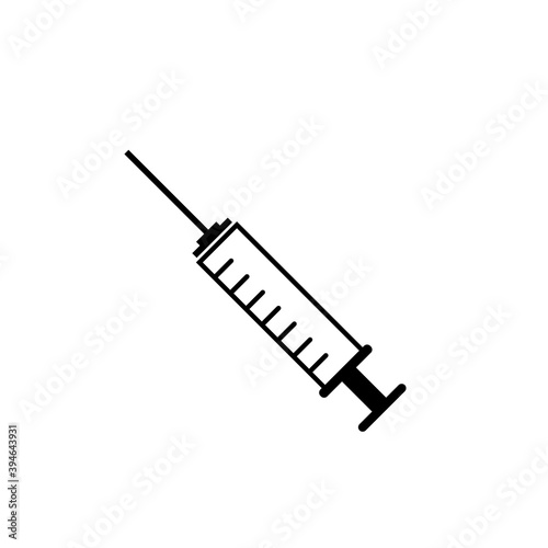 Medical syringe injection icon