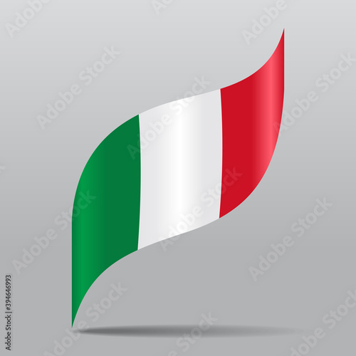 Italian flag wavy abstract background. Vector illustration.