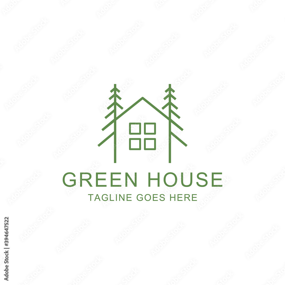 Green House Logo design Vector
