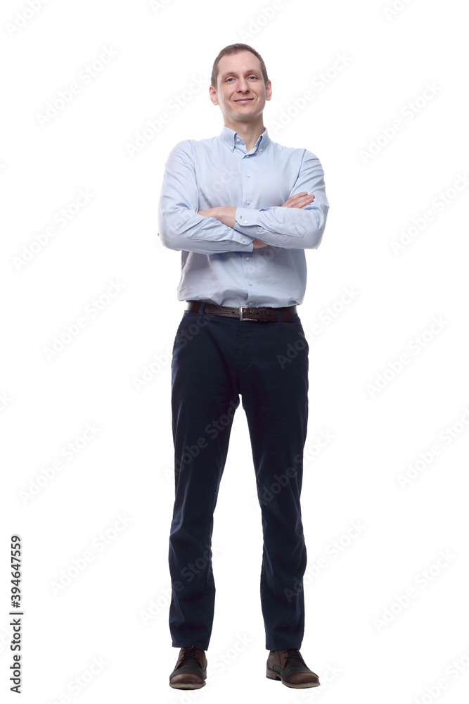 smiling young man looking at you. isolated on a white smiling young man looking at you. isolated on a white