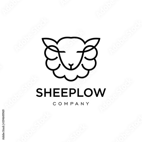 sheeplow company logo design vector template line art symbol modern minimalist 