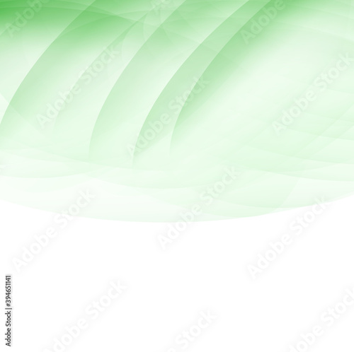 Green abstract curve background with copy space. Modern smooth background. Design template for cover. Wavy concept for brochure and space for white text. Smooth vector background