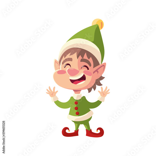 cute helper character cartoon christmas on white background