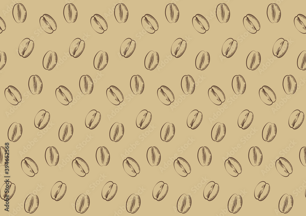 illustration pattern with coffee beans