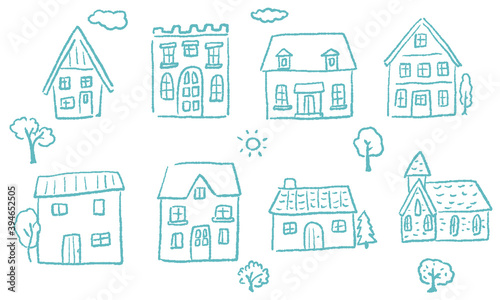 building vector illust of hand drown