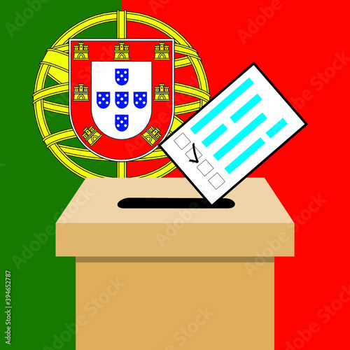ballot box with flag Portugal election