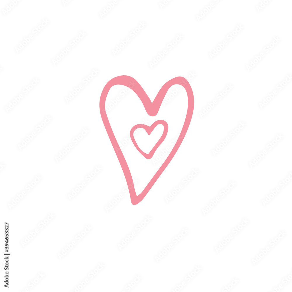 Doodle heart for Valentine's Day. Hand drawn style Doodle heart for Valentine's Day. Hand drawn style