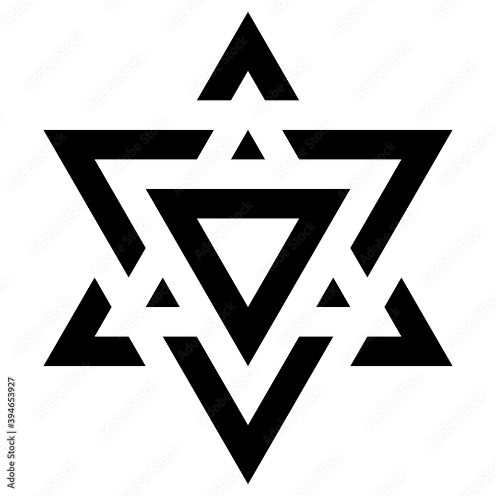 Kanizsa Triangle style Illusion tribal illustration