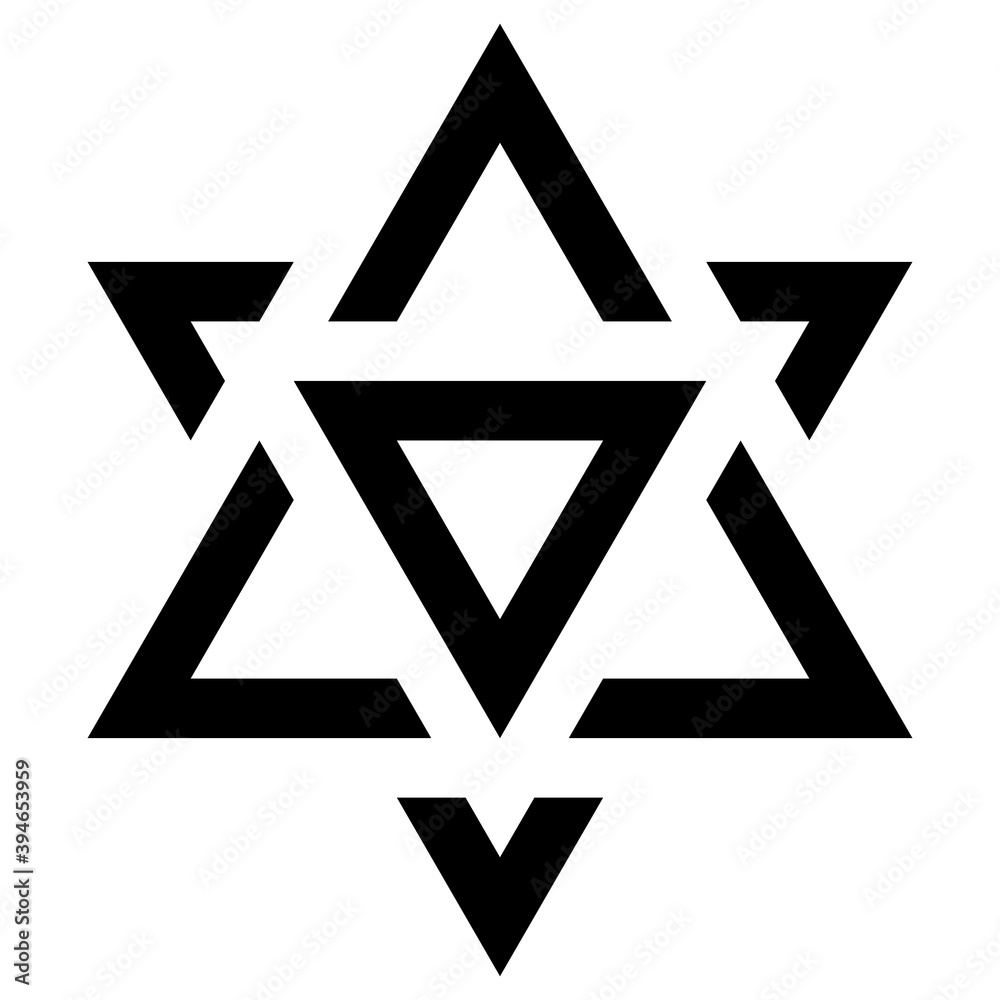 Kanizsa Triangle style Illusion tribal illustration Kanizsa Triangle style Illusion tribal illustration