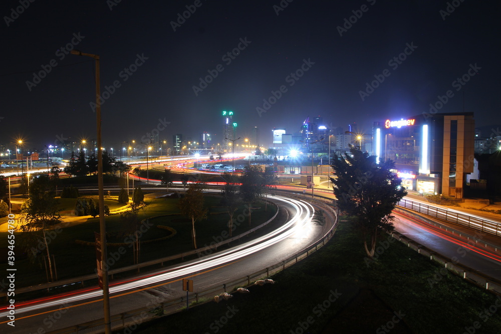 Fototapeta premium long exposure traffic density