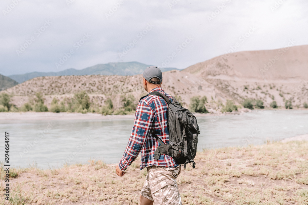 hiking in the mountains