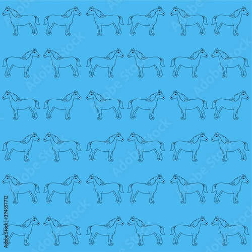 Brown Horse Illustration, Cartoon Funny Character, Pattern Wallpaper 