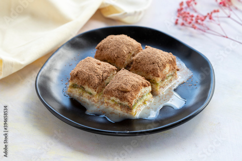 Photos cold baklava - cold baklava with milk - soguk baklava