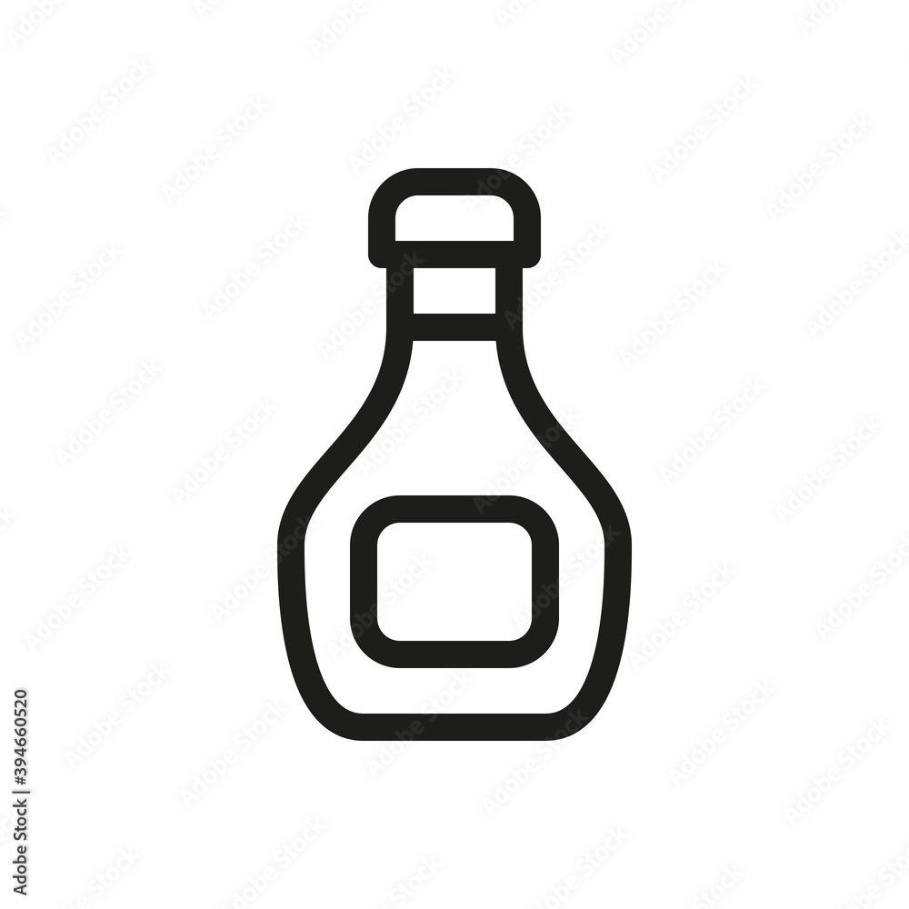 Sauce bottle isolated icon, tomato ketchup outline vector icon with editable stroke