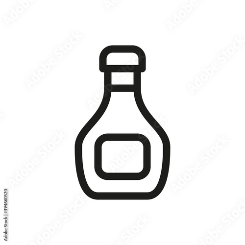 Sauce bottle isolated icon, tomato ketchup outline vector icon with editable stroke