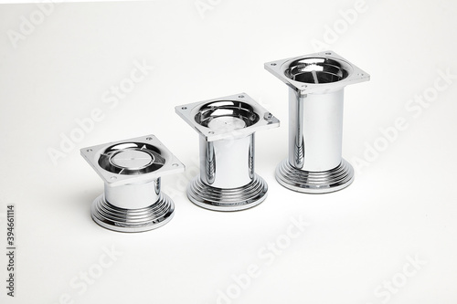 Legs for furniture and cabinet in silver metallic color
