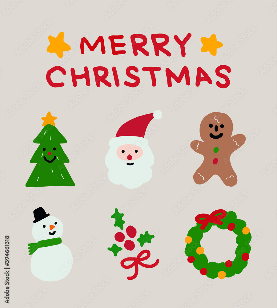 christmas card with snowman, vector, hand drawn elements, christmas elements christmas card with snowman, vector, hand drawn elements, christmas elements