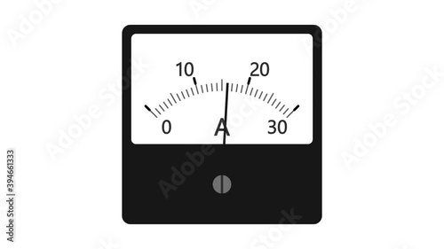 Flat Moving iron ammeter isolated