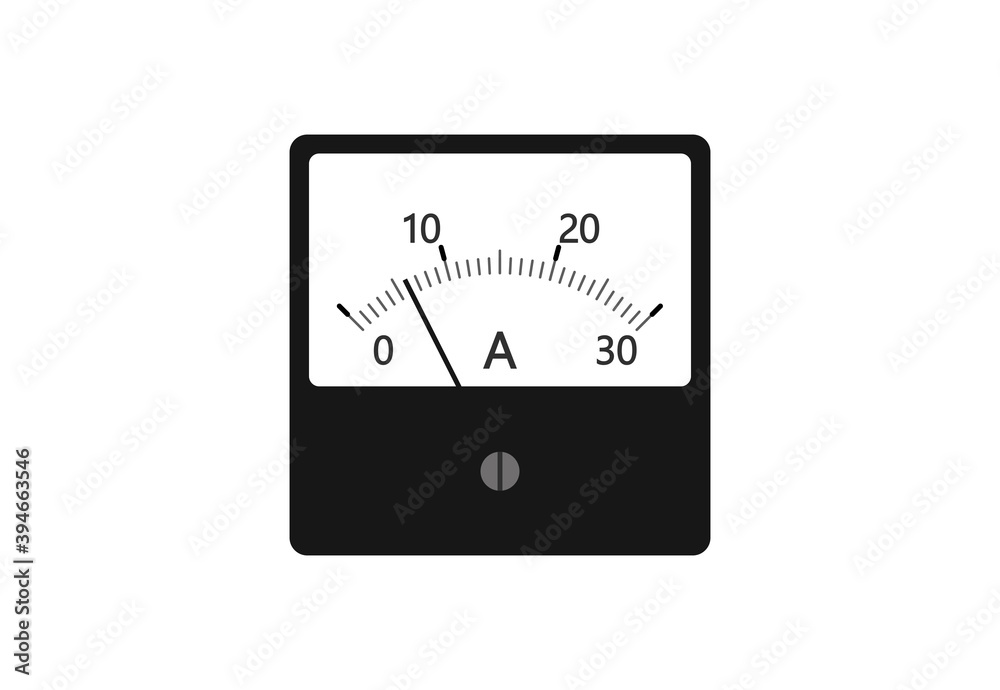 Flat Moving iron ammeter isolated Flat Moving iron ammeter isolated