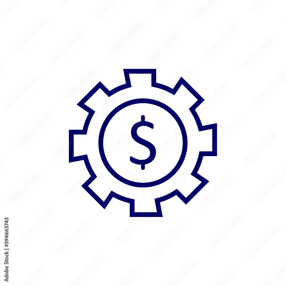 Money with Gear logo design vector template, Business logo design concept, Icon symbol Money with Gear logo design vector template, Business logo design concept, Icon symbol