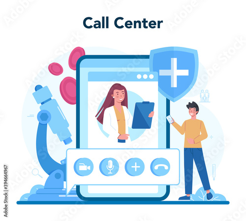 Health insurance concept set. People and doctor standing at the big