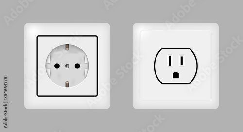 Electrical outlets. 3D vector illustration