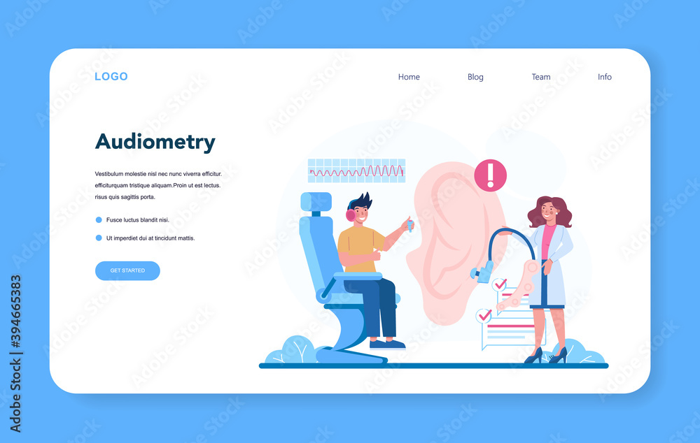 Otorhinolaryngologist web banner or landing page. Healthcare concept Otorhinolaryngologist web banner or landing page. Healthcare concept