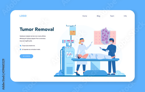 Professional oncologist web banner or landing page. Cancer disease