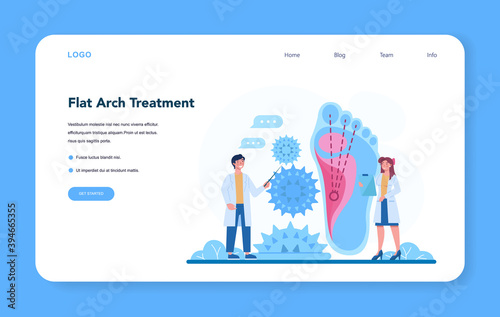 Orthopedics doctor web banner or landing page. Idea of joint