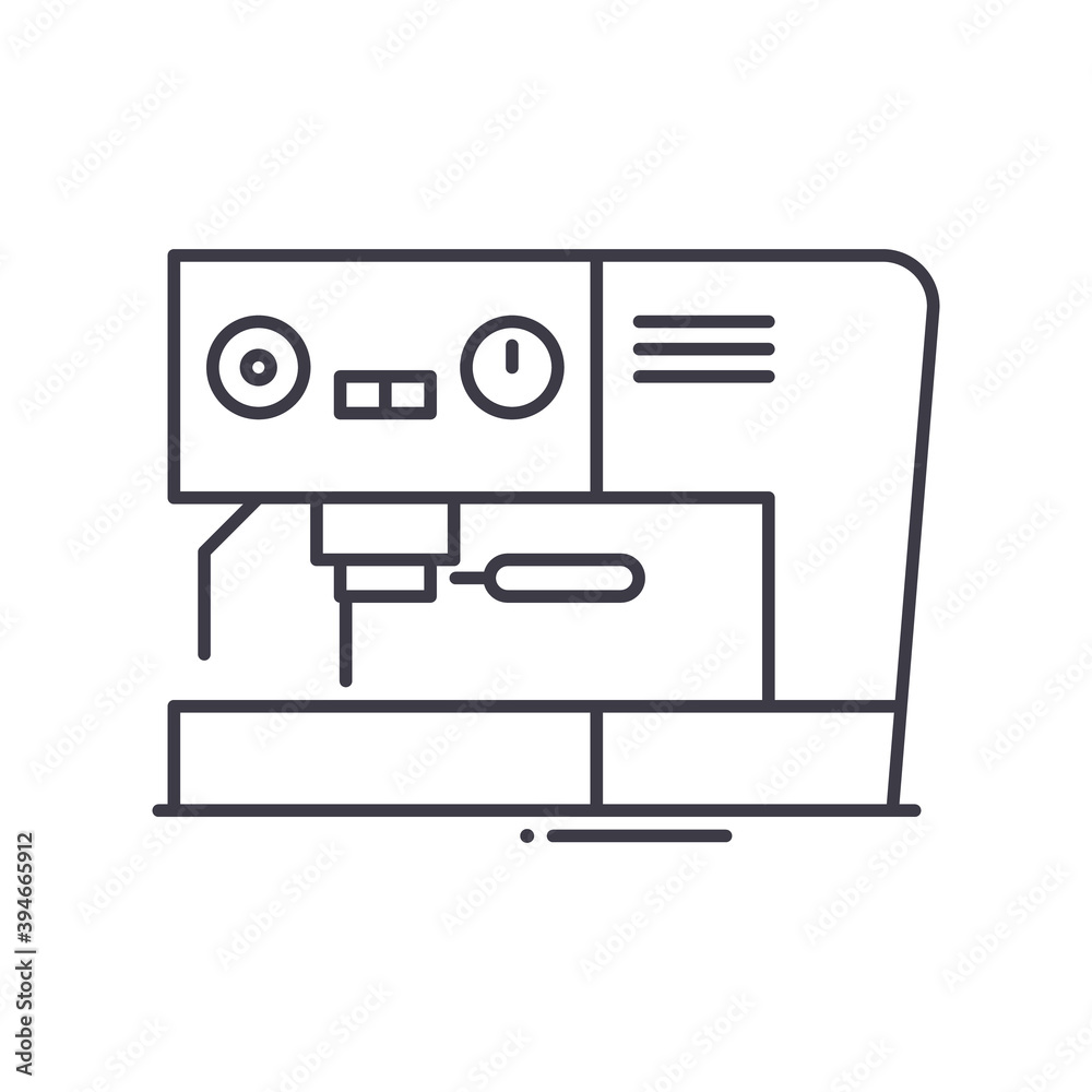 Espresso coffee machine icon, linear isolated illustration, thin line vector, web design sign, outline concept symbol with editable stroke on white background. Espresso coffee machine icon, linear isolated illustration, thin line vector, web design sign, outline concept symbol with editable stroke on white background.