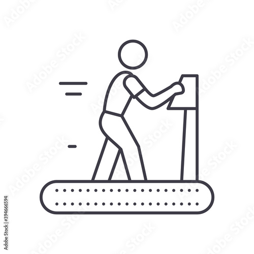Exercise stress test icon, linear isolated illustration, thin line vector, web design sign, outline concept symbol with editable stroke on white background.