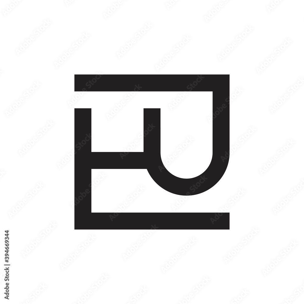 HU letter logo design vector HU letter logo design vector
